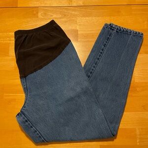 Stylish Blue and Black Maternity Pants